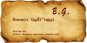 Bonecz Gyöngyi névjegykártya